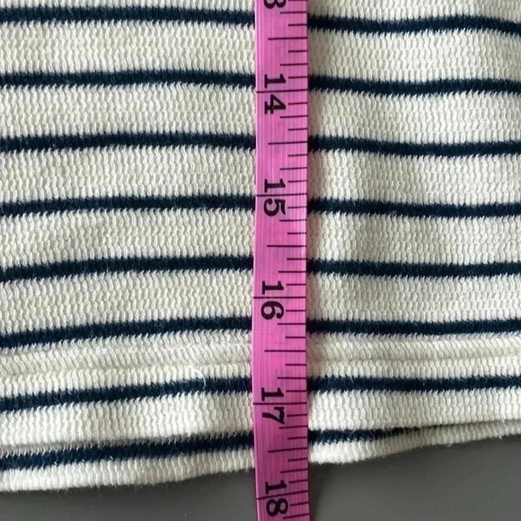 ❤️2/$30❤️[XS] BP. Drawstring Hoodie Cotton Knit  Blue/White Stripe Long Sleeve - Picture 7 of 8